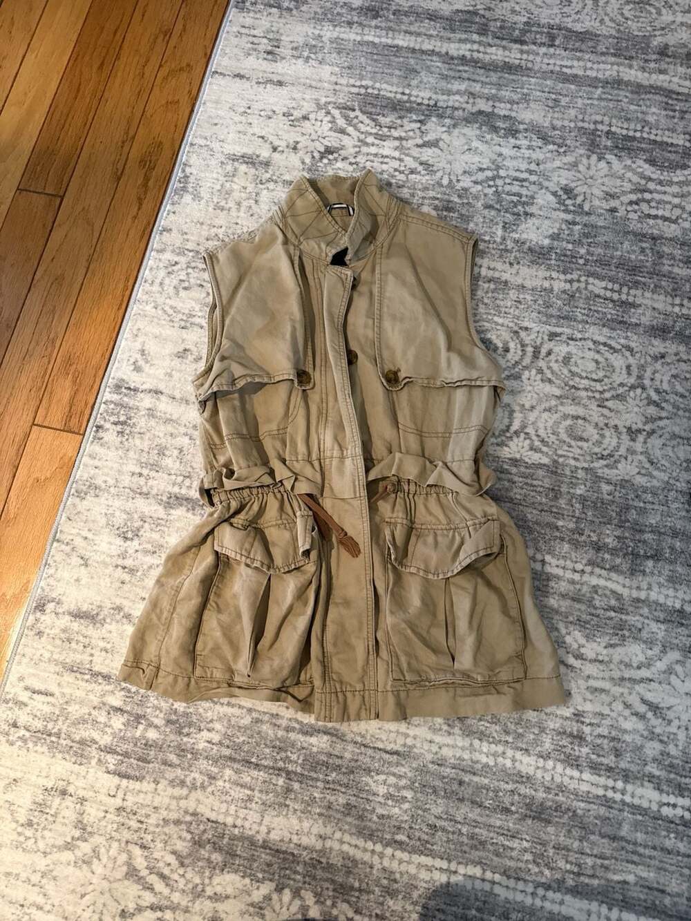 Gap Utility Khaki Vest Sleeveless Cargo Safari Style | Size L